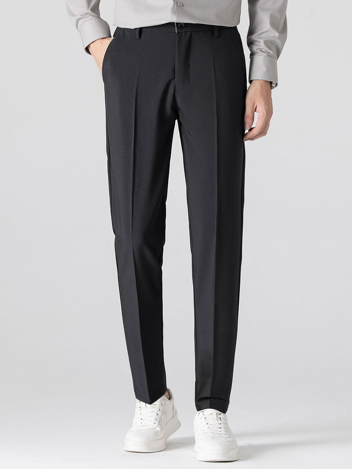 Drake | Checkerboard V-Neck Knit Polo & Slim Fit Tapered Trousers