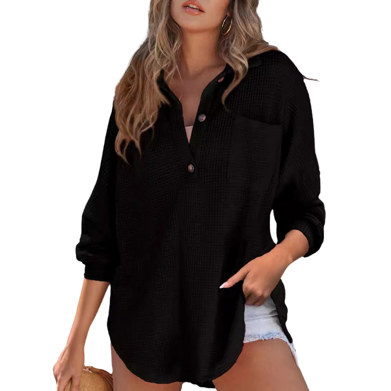 KATHRYN™ | Casual Lightweight Button V Neck Tunic Blouse