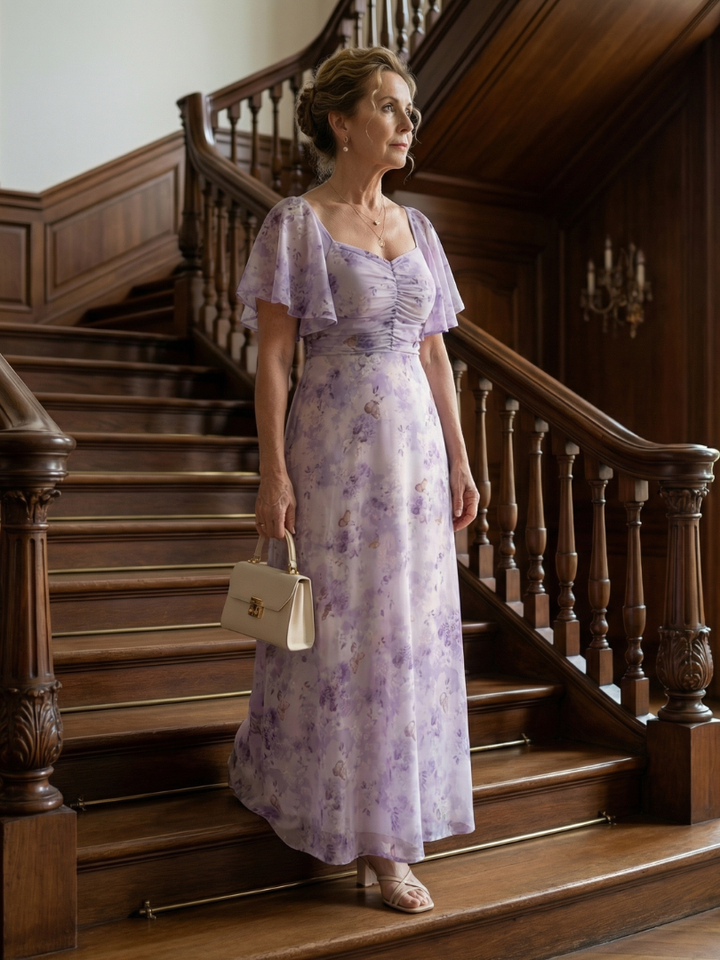 Vaelis | Midi Dress with Ruffled Sleeves