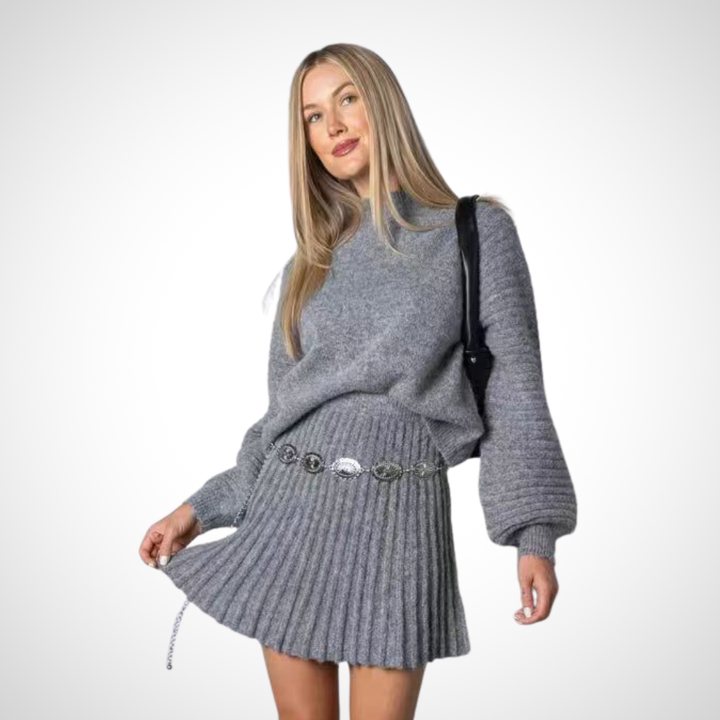 LOUISA™| Elegant Ribbed Knit Two-Piece Fall Outfit