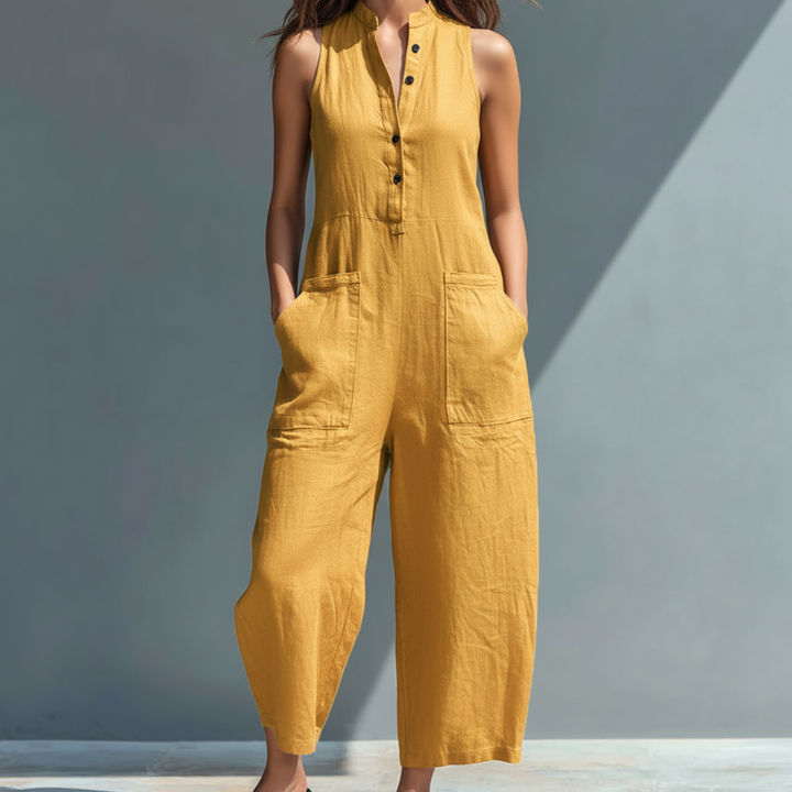 Cecelia™ | Sleeveless Mandarin Jumpsuit