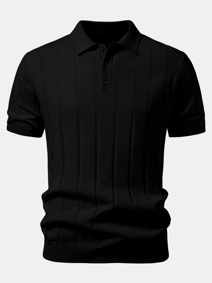 Caldwell | Linen Ribbed Knit Polo & Slim Fit Tapered Trousers