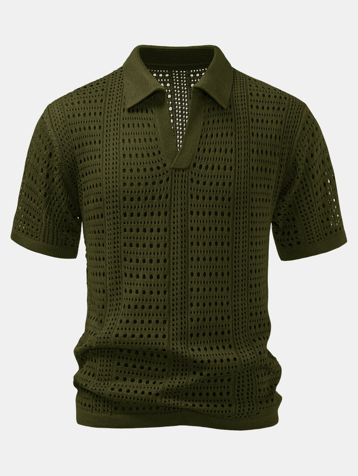 Usher | V-Neck Polo Shirt with Hook