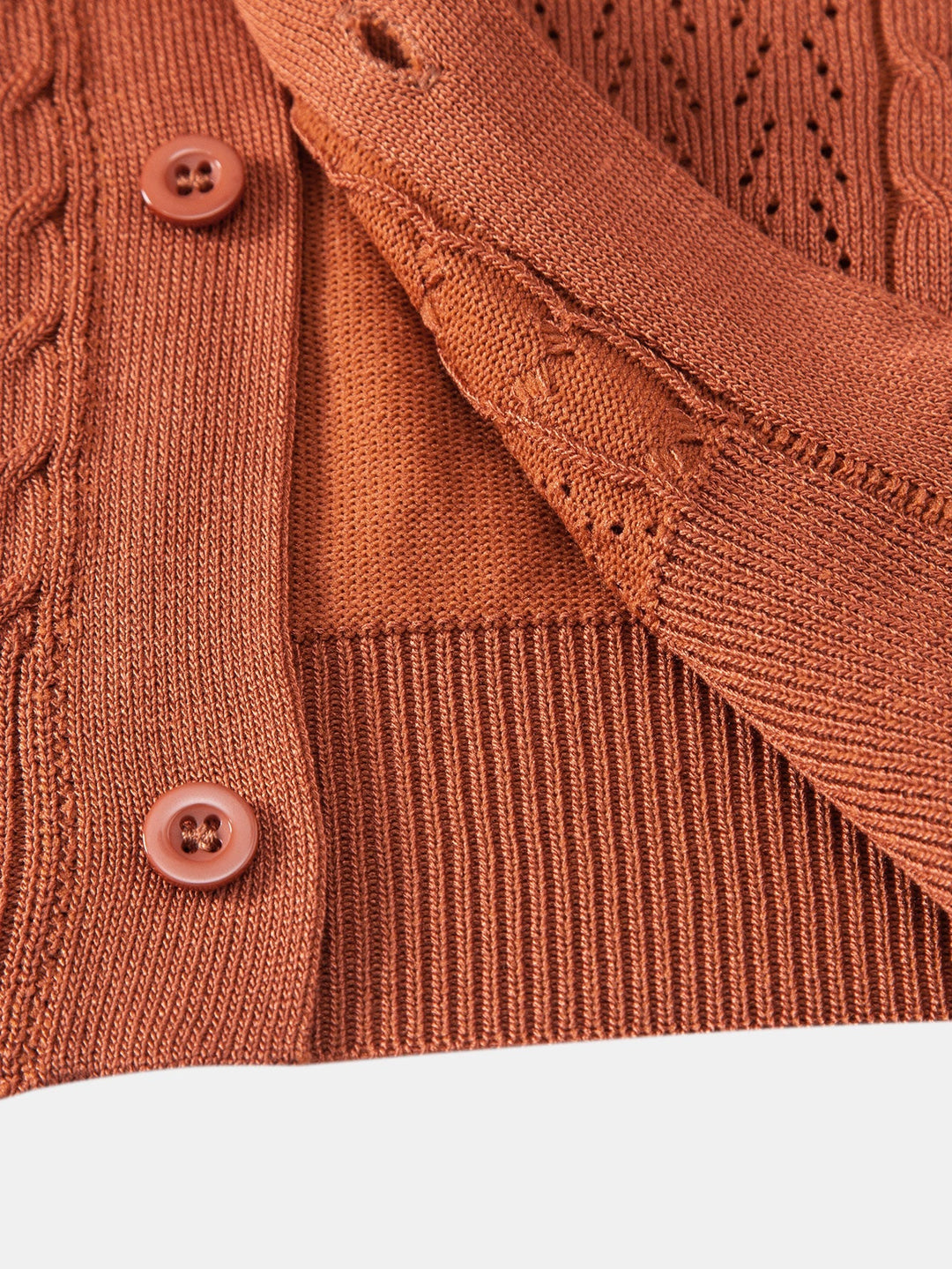Jalen | Twisted Jacquard Button Up Knit Shirt & Straight Leg Linen Pants