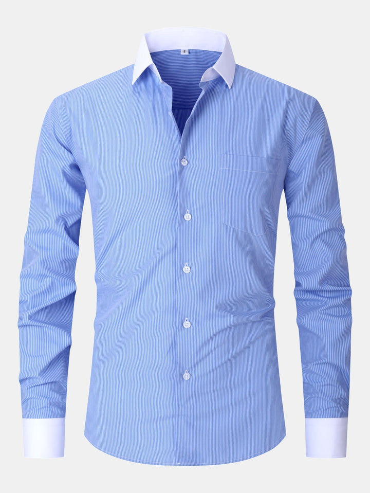 Sunny | Dress Shirt with Striped Contrast Collar