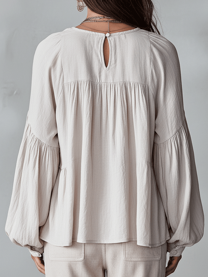 Airy Vintage-Inspired Ruffle Soft Ruffle Bohemian Blouse