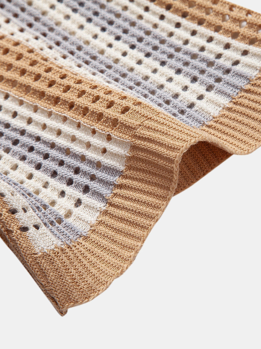 Dan | Striped Eyelet Crochet Shirt