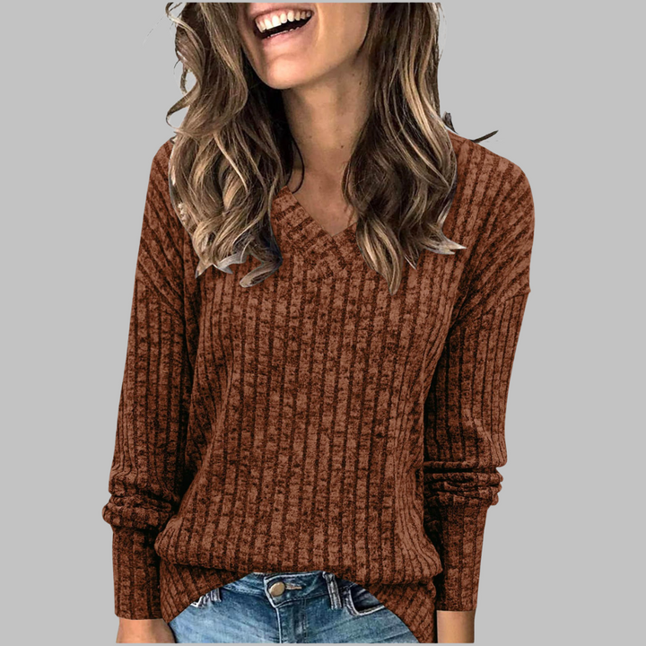 DERI™ | Comfy V-Neck Long Sleeve Top