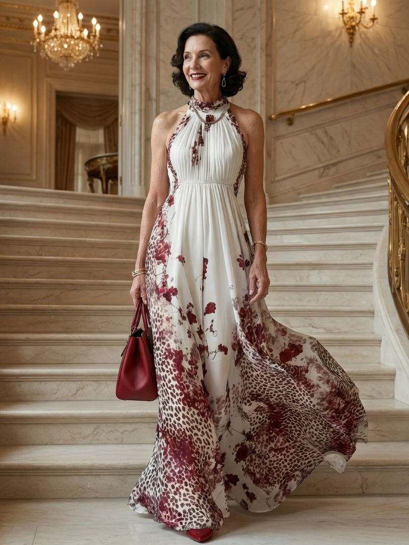 Orlune | White Pleated Maxi Dress