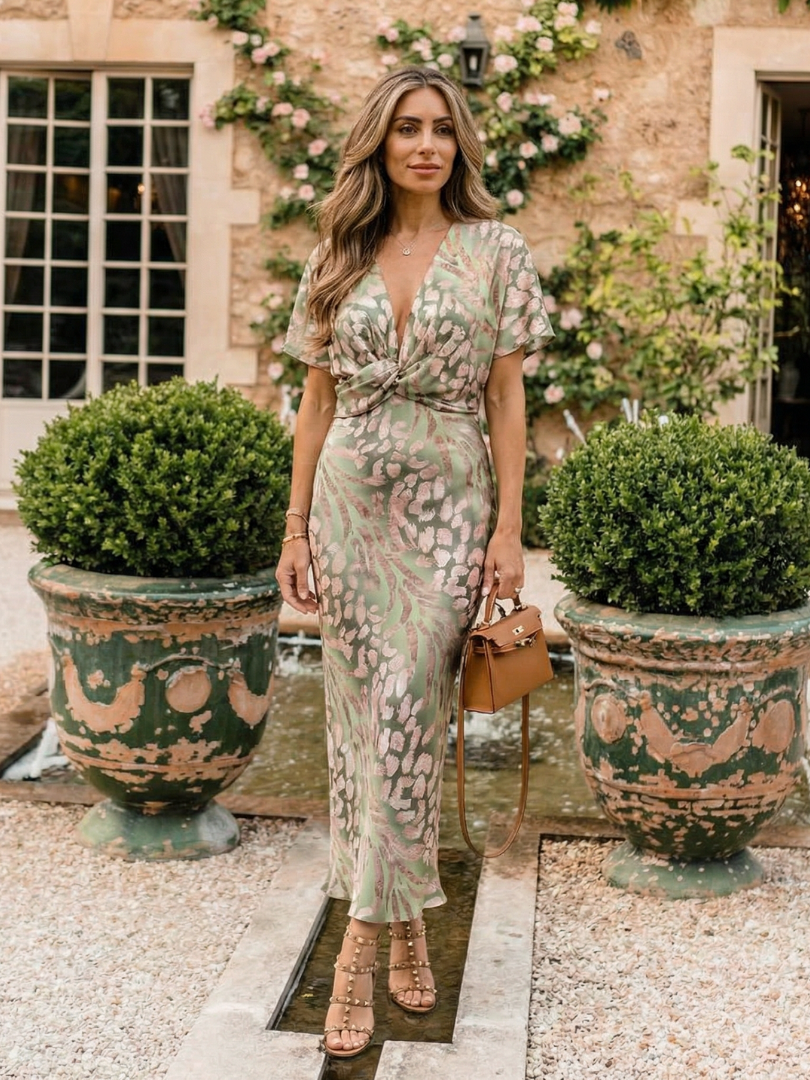 Coralie | Midi Dress with Abstract Print