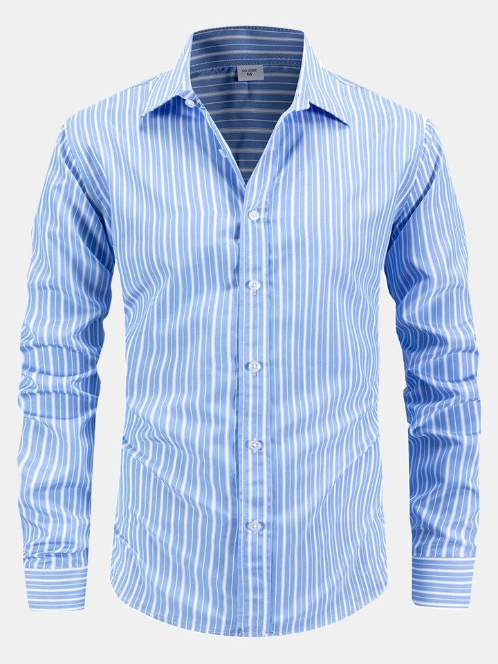 Chris | Long Sleeve Striped Button-Up Shirt