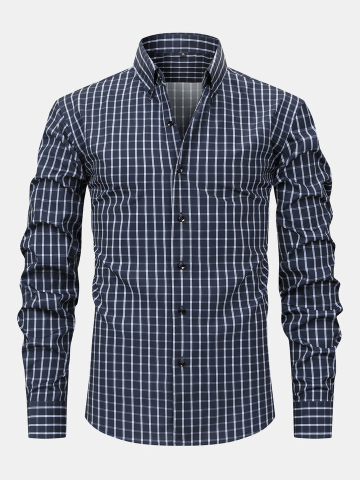 Tony | Long Sleeve Checkered Shirt with Buttons