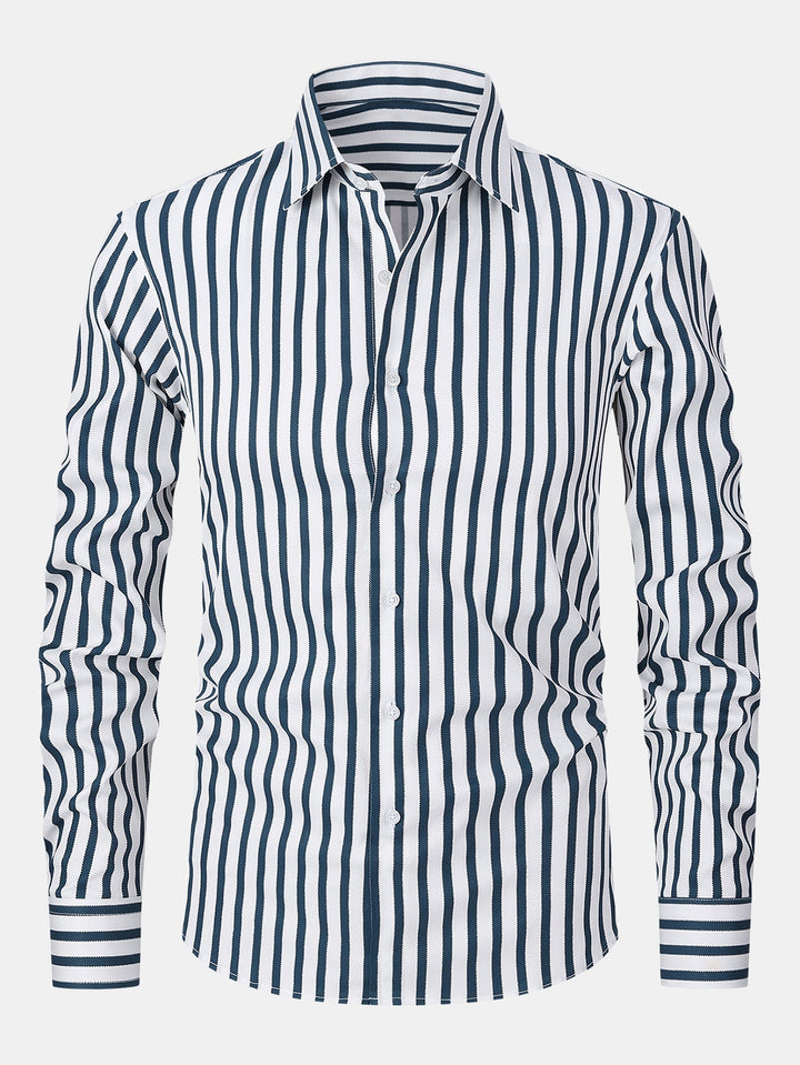 Peter | Long Sleeve Striped Shirt with Buttons