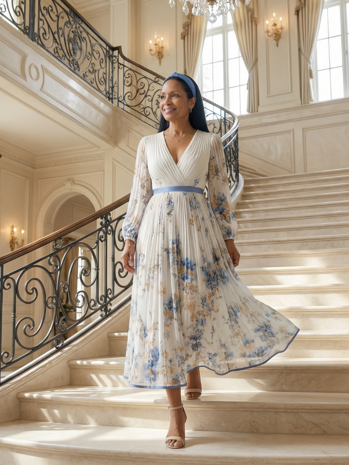 Rielle | Midi Pleated Wrap Dress