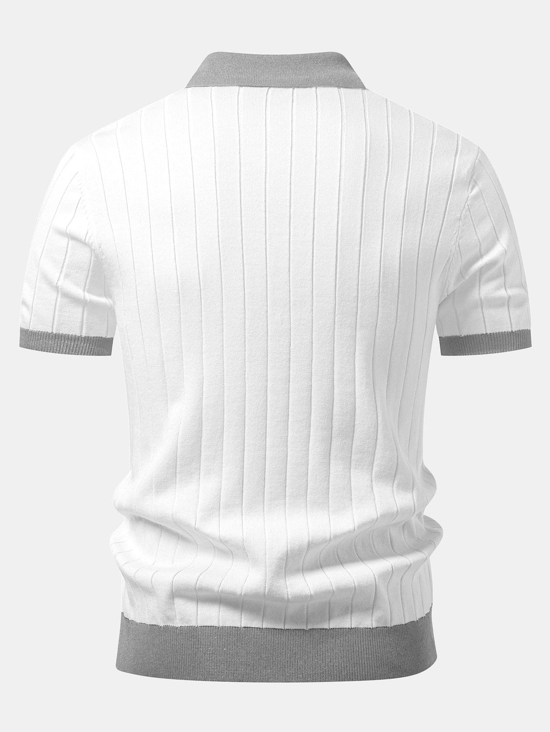 Ron | Contrast Trim Stripe Johnny Collar Polo & Slim Fit Tapered Trousers