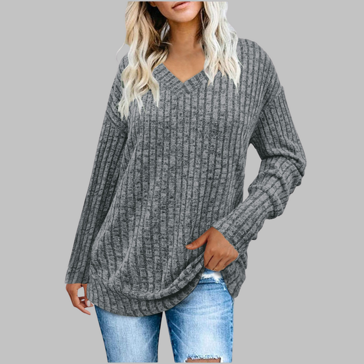 DERI™ | Comfy V-Neck Long Sleeve Top
