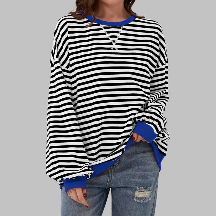 LUKA™ | Casual Long Sleeve Round Neck Striped Shirt