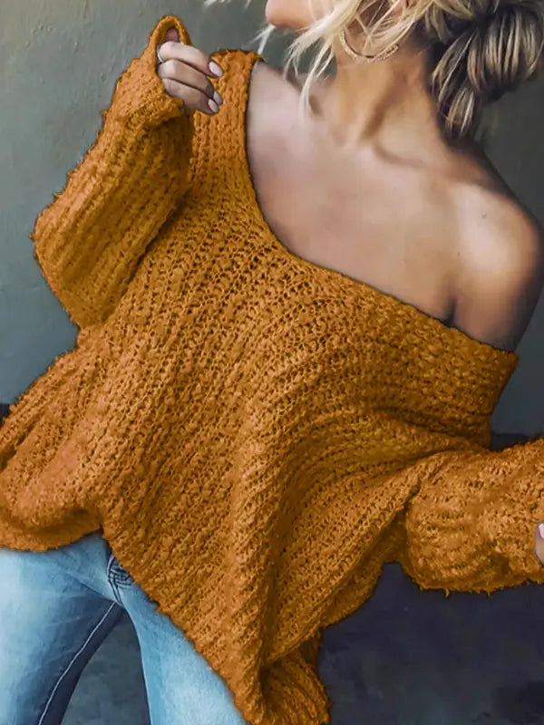 TELIKA™ | Comfy Drop Shoulder Long Sleeve Sweater