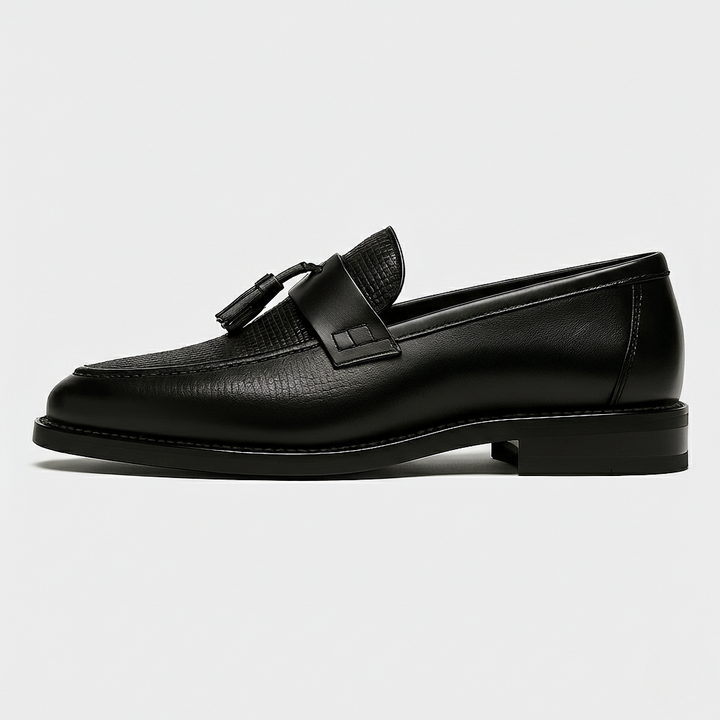 Shawn | Box Calf Leather Saddle Tassel Loafer