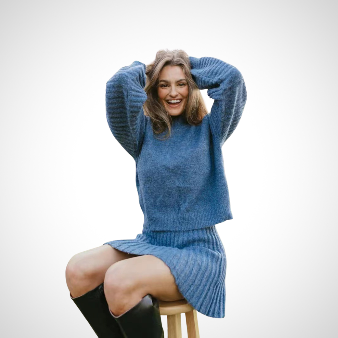 LOUISA™| Elegant Ribbed Knit Two-Piece Fall Outfit