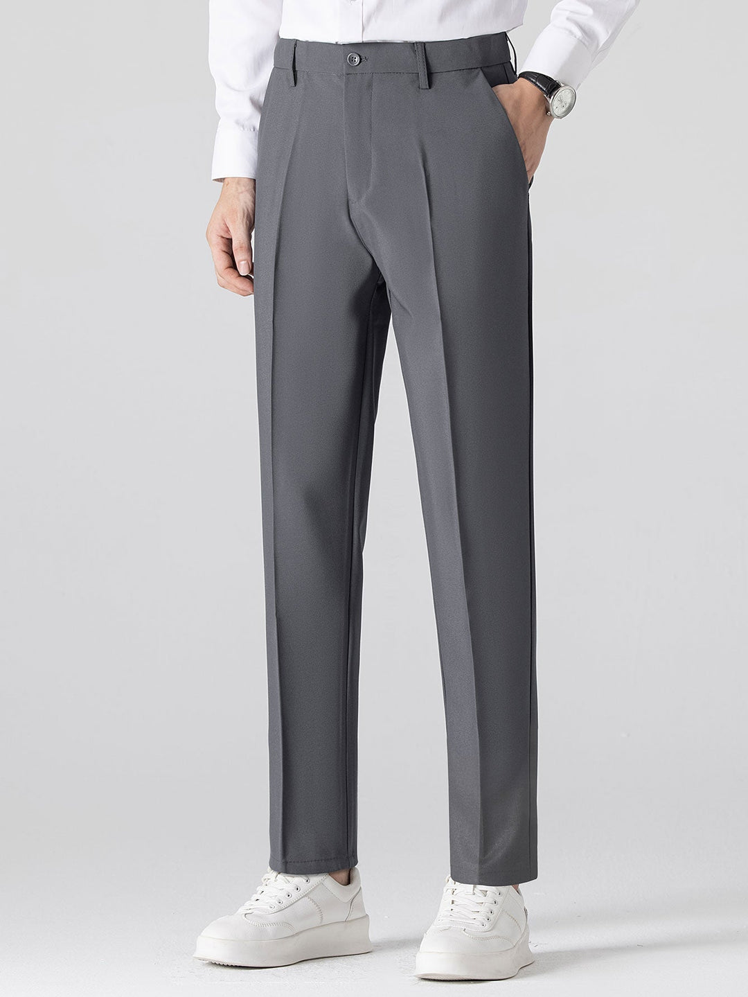 Ron | Contrast Trim Stripe Johnny Collar Polo & Slim Fit Tapered Trousers
