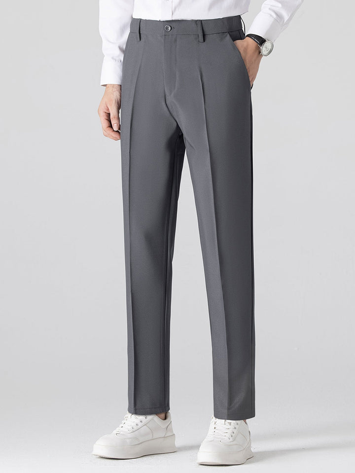 Ron | Contrast Trim Stripe Johnny Collar Polo & Slim Fit Tapered Trousers