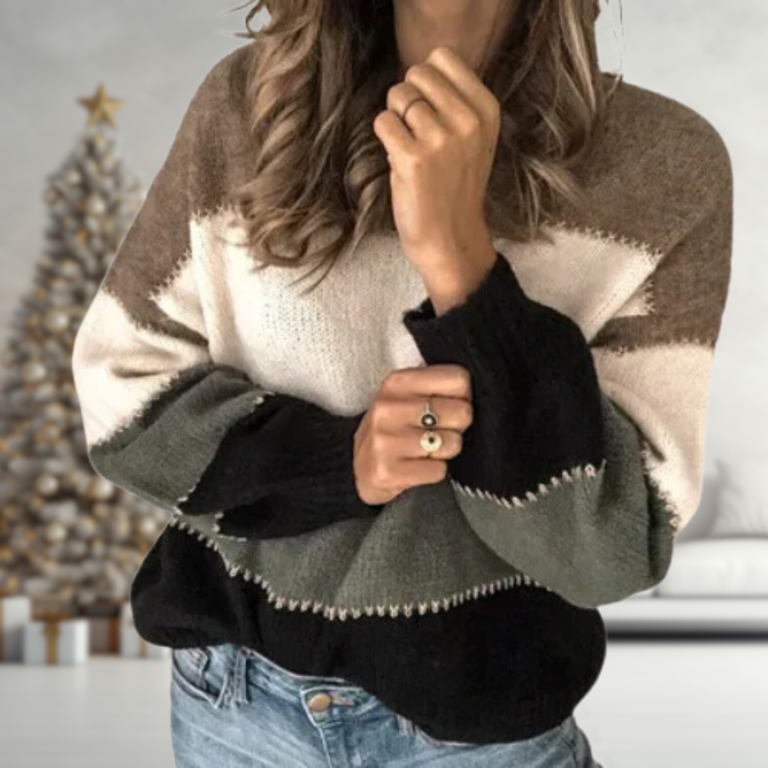 MAYA™ | Colorblock Knit Sweater