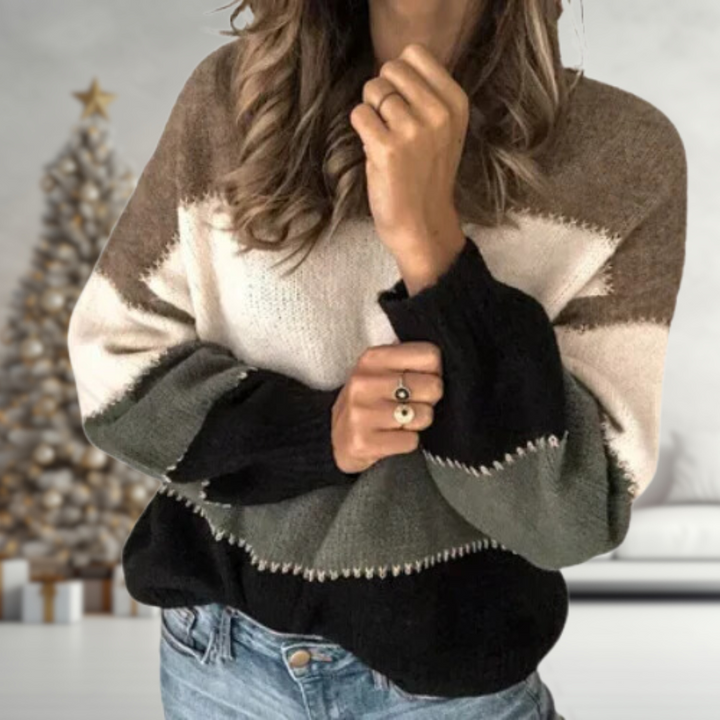 MAYA™ | Colorblock Knit Sweater