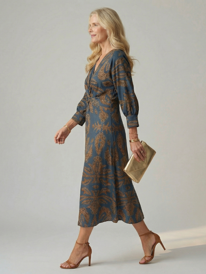 Moon | Natural Midi Wrap Dress