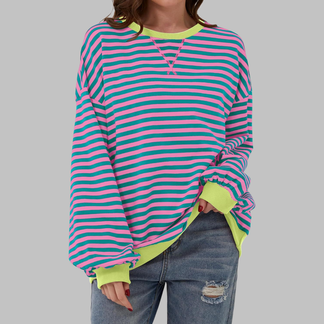 LUKA™ | Casual Long Sleeve Round Neck Striped Shirt