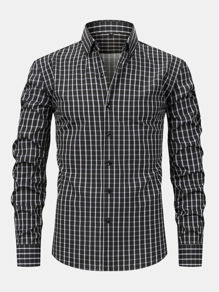Tony | Long Sleeve Checkered Shirt with Buttons