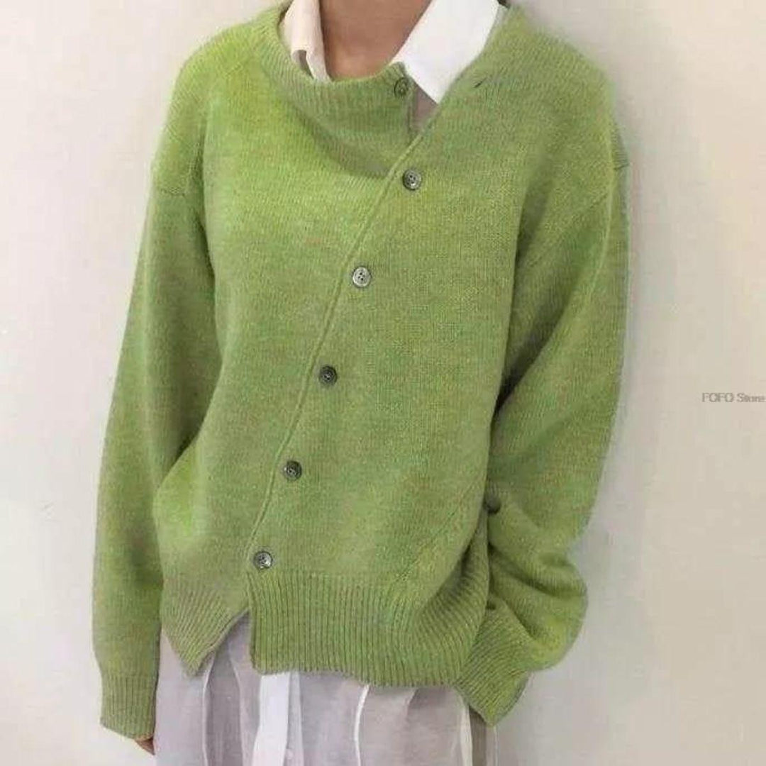 ALYCIA™ | Asymmetric Button Cardigan