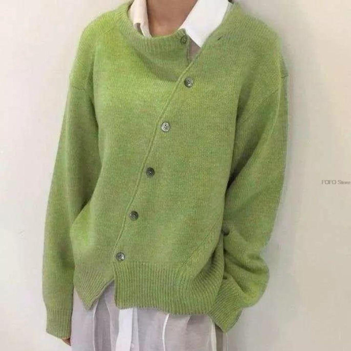 ALYCIA™ | Asymmetric Button Cardigan
