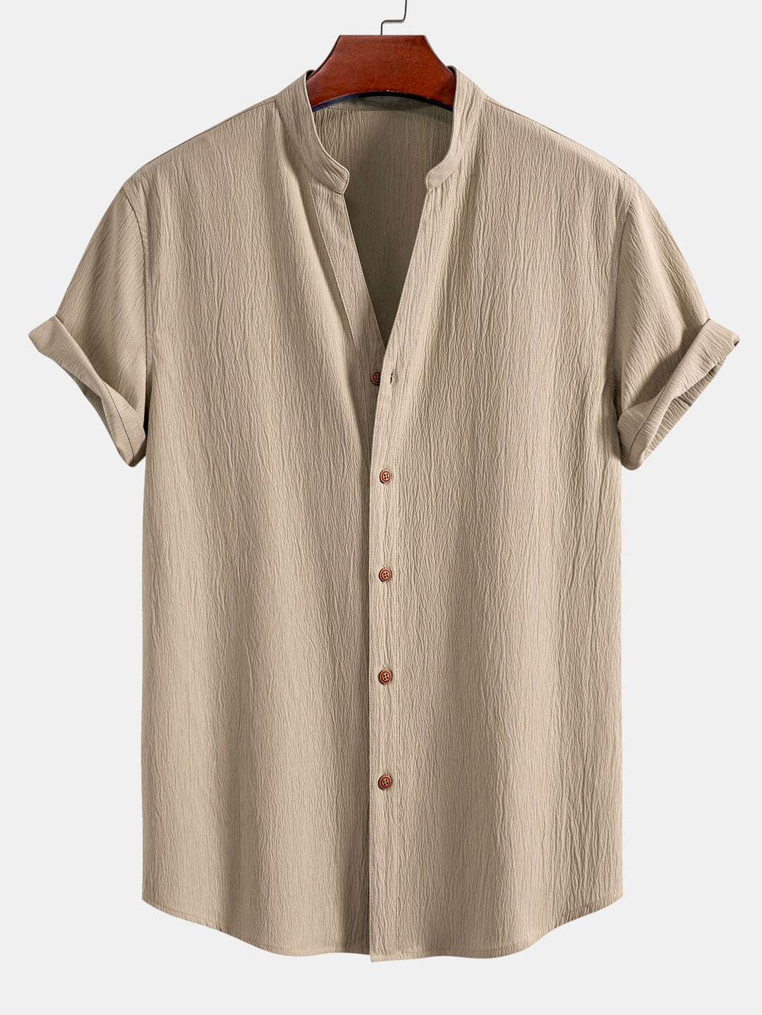Jamal | Gerimpelde textuur<tc>rood</tc> V-hals shirt &amp; kreuk textuur<tc>rood</tc> Rechte broek