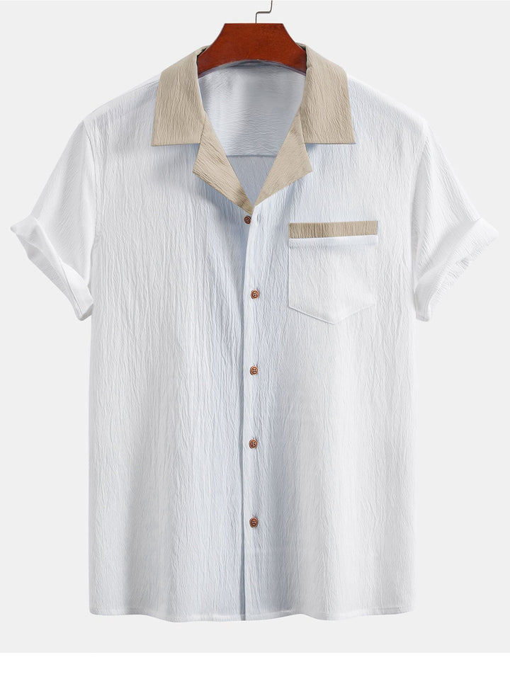 Lut | Textured Contrast Cuban Shirt & Straight Leg Pants