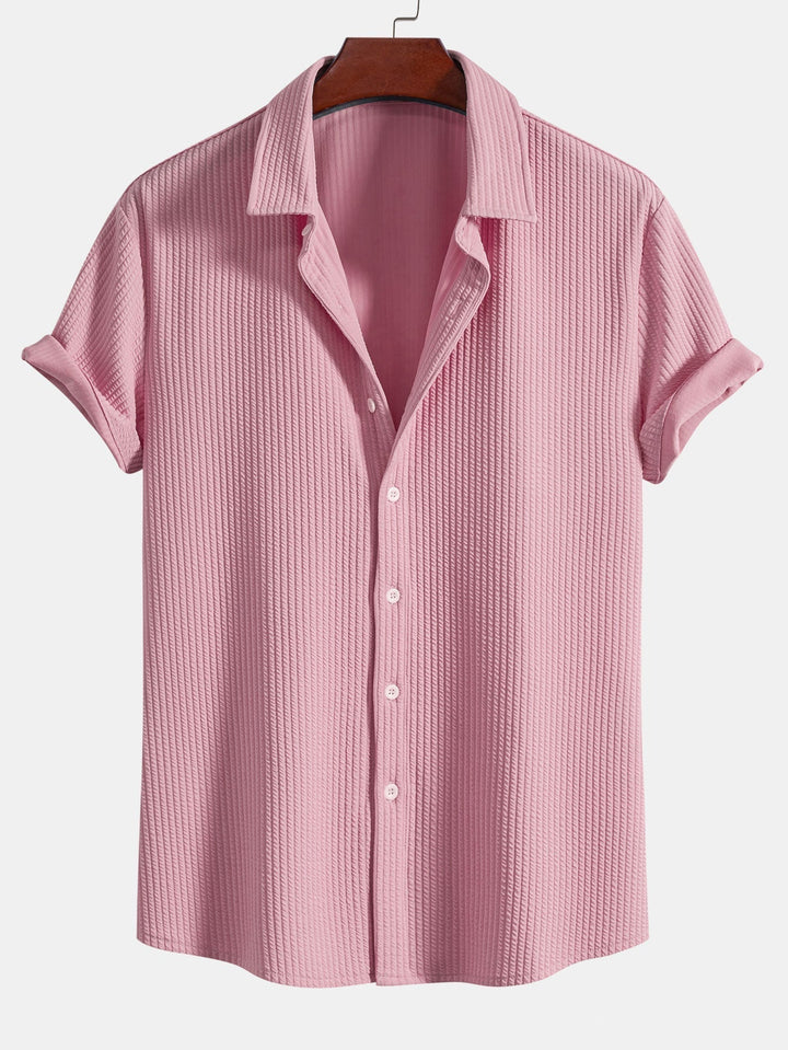 Kurt | Muscle Ribbed Button-Up Shirt