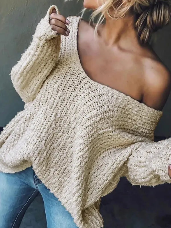 TELIKA™ | Comfy Drop Shoulder Long Sleeve Sweater