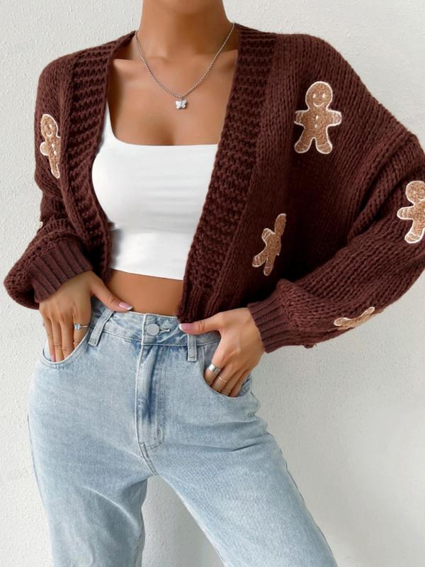 HEIDI™ | Open Front Knit Cardigan with Cartoon Print for Cozy Outfits
