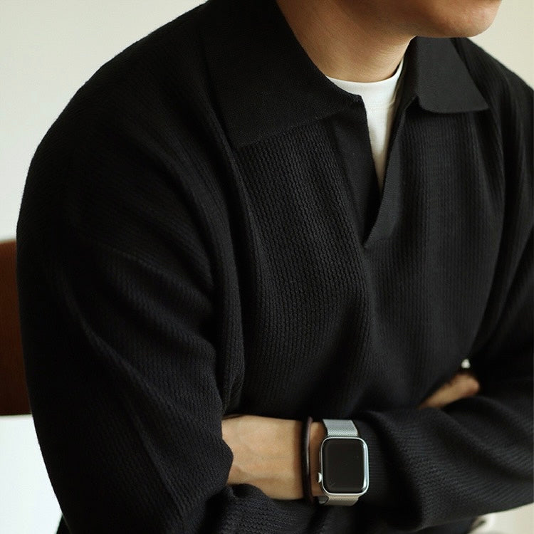 Marcus | Long-Sleeve Relaxed Fit Knit Pullover Top