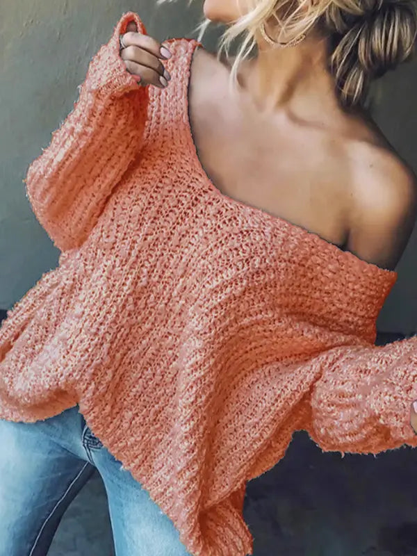 TELIKA™ | Comfy Drop Shoulder Long Sleeve Sweater