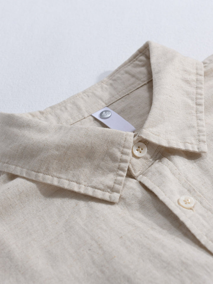 Alex | Long Sleeve Linen and Cotton Shirt with Pocket