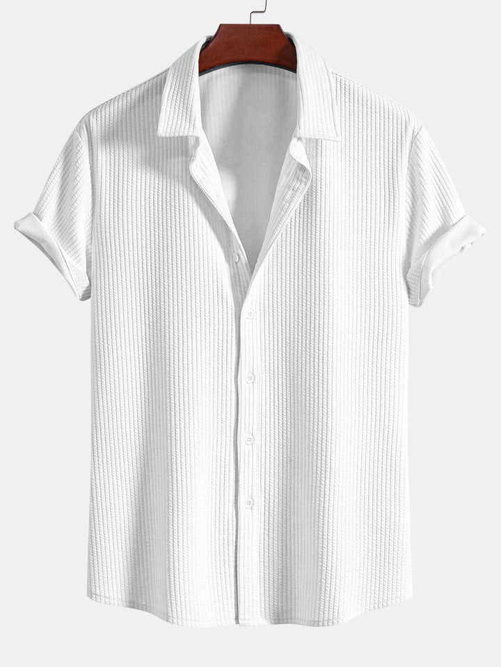 Kurt | Muscle Ribbed Button-Up Shirt