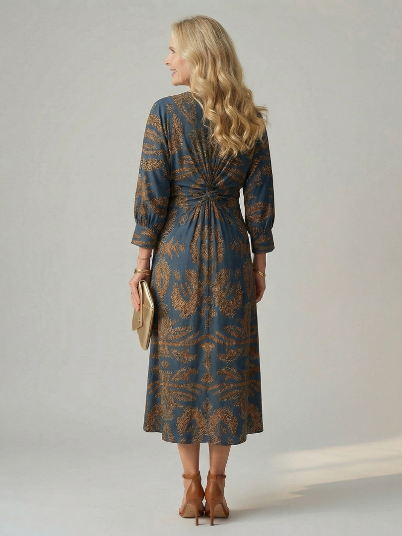 Moon | Natural Midi Wrap Dress