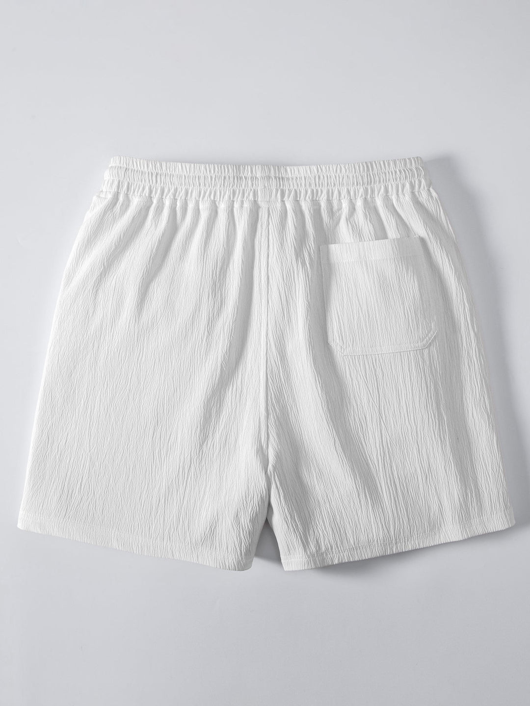 Carlos | Relax Fit Crocheted V Neck Polo & Crinkle Textured Drawstring 5" Shorts