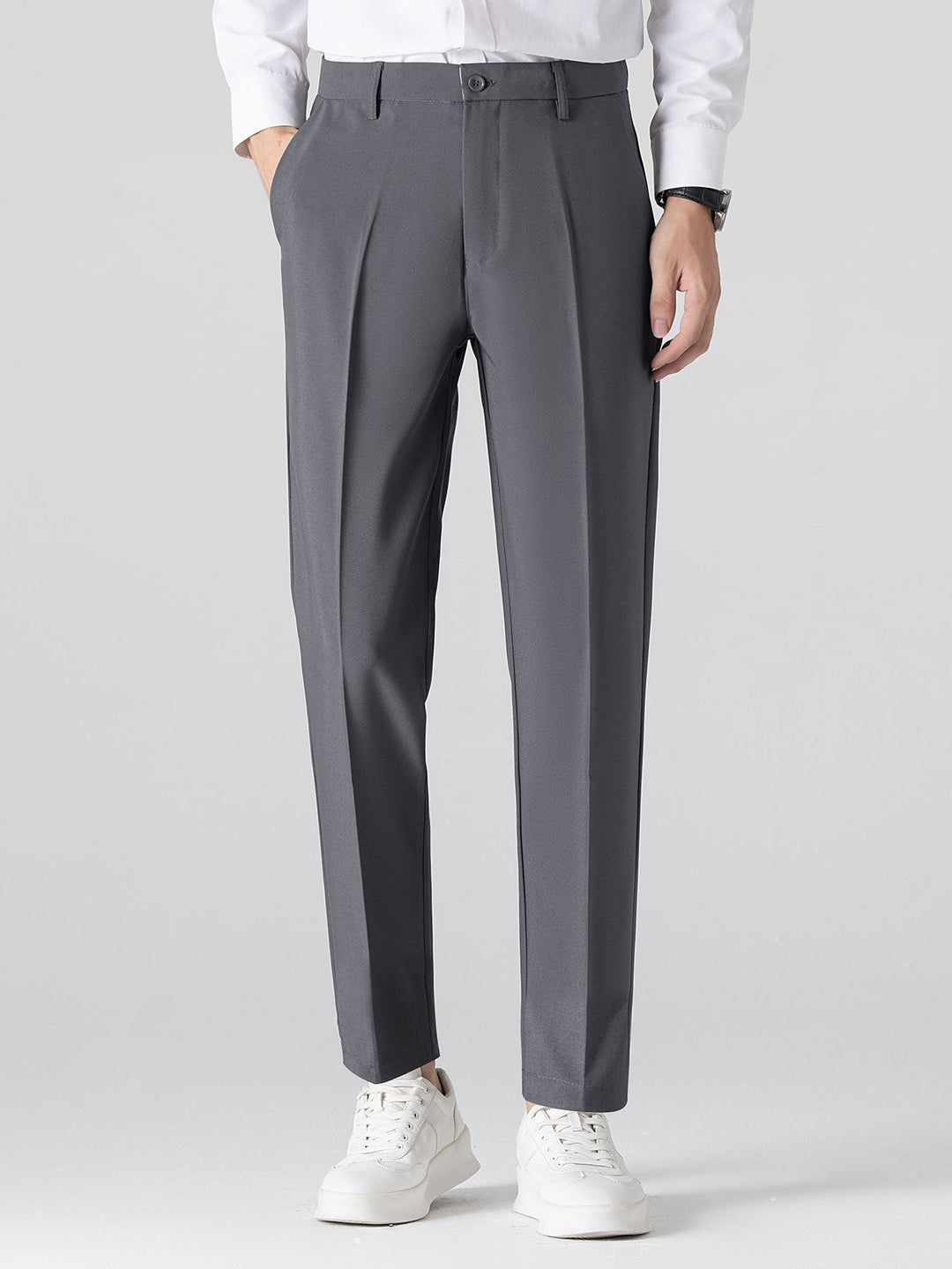 Ron | Contrast Trim Stripe Johnny Collar Polo & Slim Fit Tapered Trousers