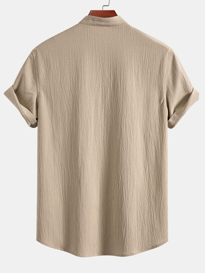 Jamal | Gerimpelde textuur<tc>rood</tc> V-hals shirt &amp; kreuk textuur<tc>rood</tc> Rechte broek