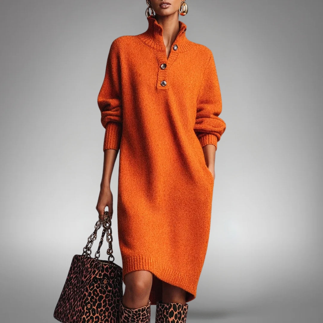Marianne | Soft Knit Dress with Buttons