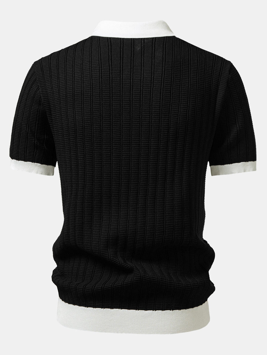 Alec | Contrast Textured Johnny Collar Polo & Slim Fit Tapered Trousers