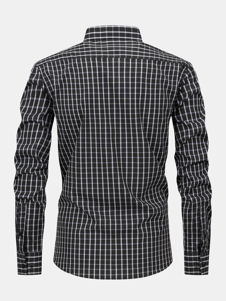 Tony | Long Sleeve Checkered Shirt with Buttons