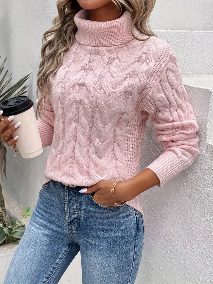 MAIKA™ | Cable Knit Turtleneck Sweater